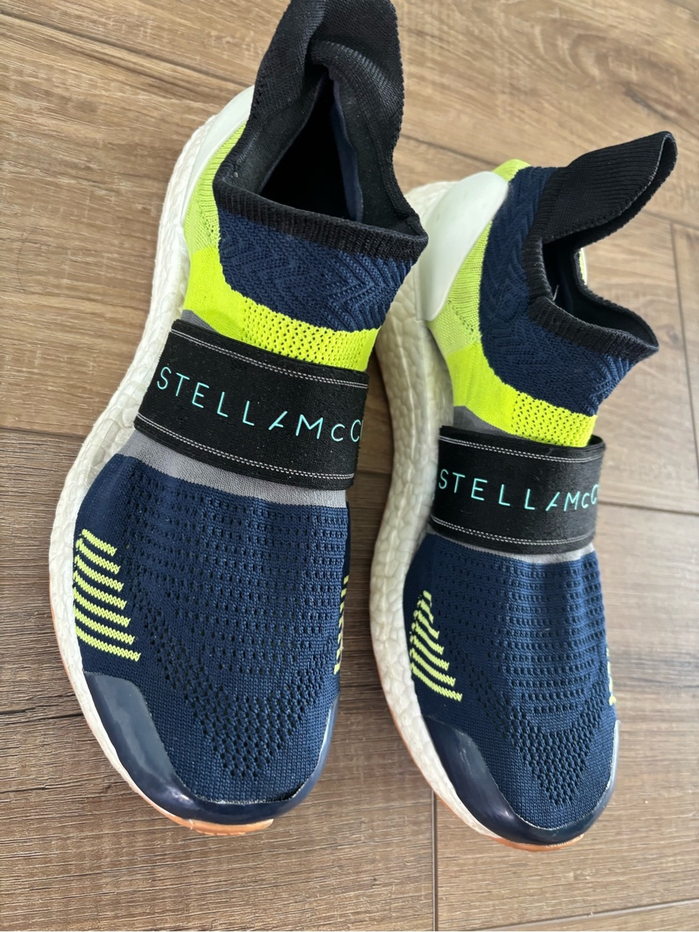 Stella McCartney Adidas Ultraboost 3D Navy and Lime Slip-On Sneaker - Picture 6 of 15